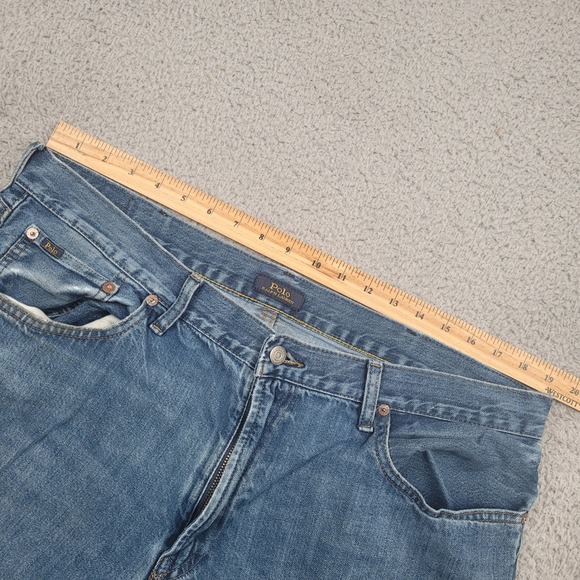 Polo‎ Ralph Lauren Mens Jeans 38x30 Blue Denim Straight Leg Casual Pants - Picture 12 of 15